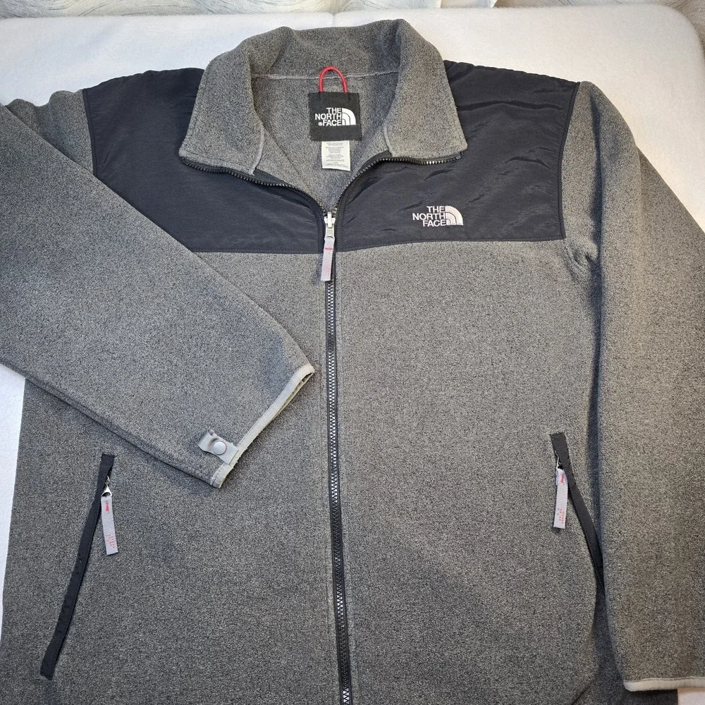 The North Face Denali Fleece Jacket Mens Large Gray Black Full Zip Gorpcore...‎